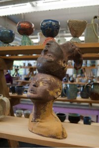 Ceramics Professor Richard Holt has expanded the Pottery Sale beyond objects made on the potter’s wheel to include ceramic sculptures.